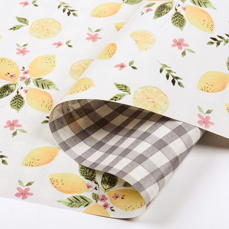 Double sided wrapping paper lemon