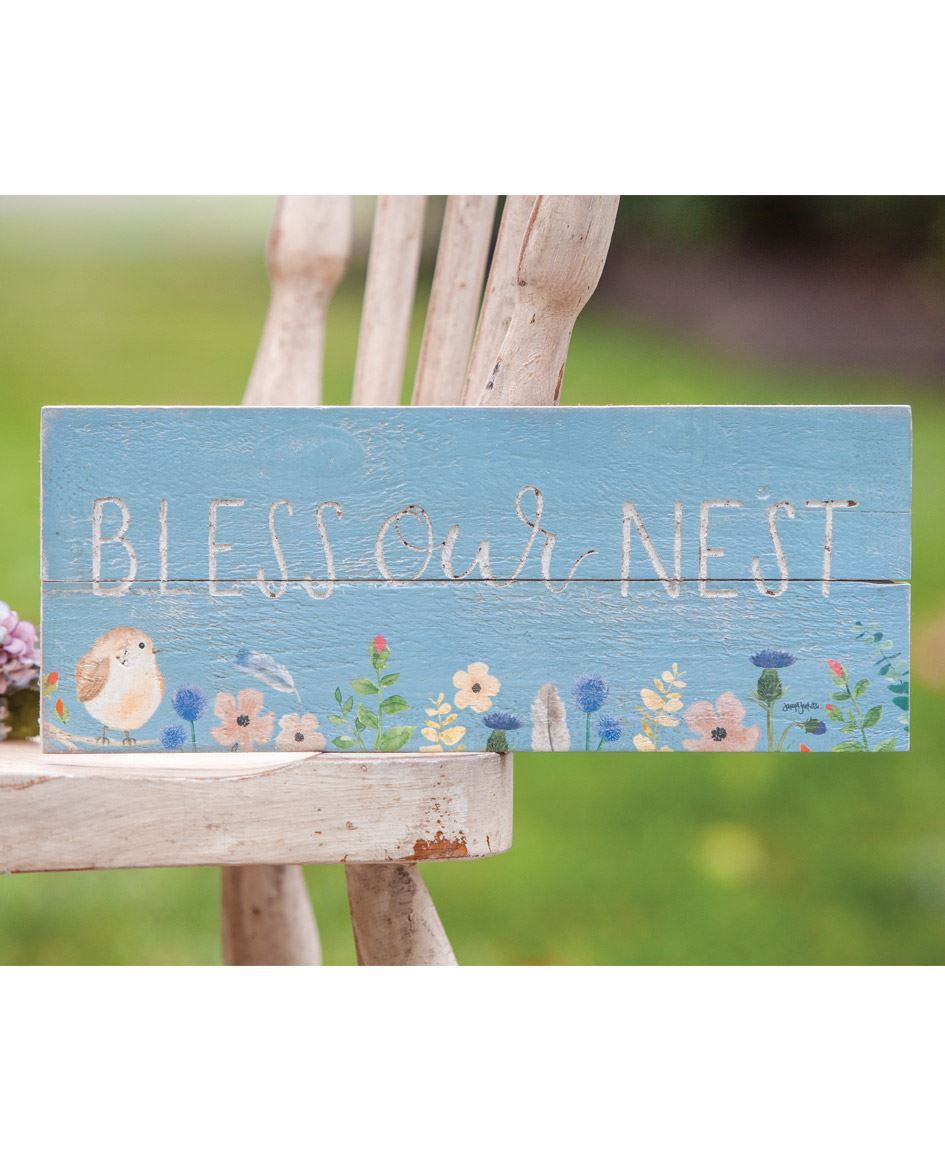 Bless Our Nest Spring Bird Sign