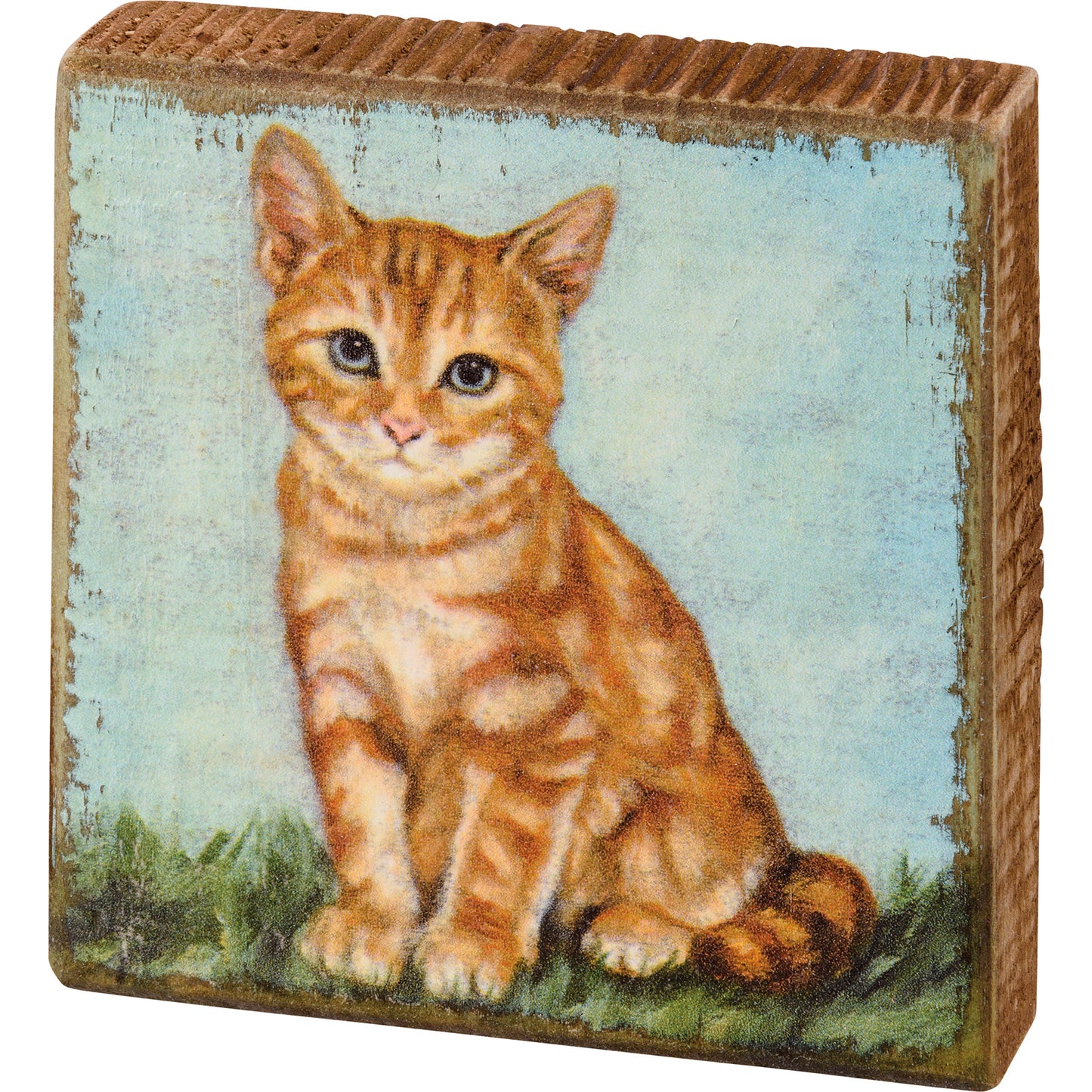 Block Sign  Orange Cat