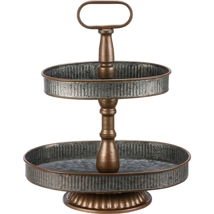 2 tier oval tray