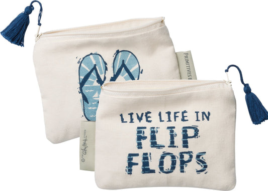 Zipper Wallet Live Life In Flip Flops