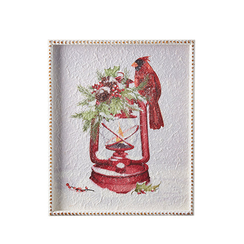 Winter Cardinal on Lantern Wall Art