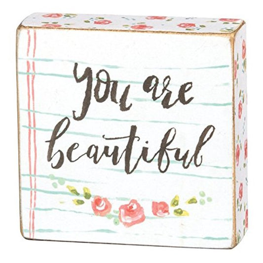 You Are Beautiful Block Sign