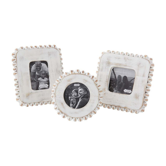 White Beaded Frame