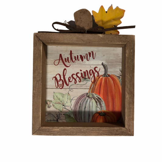 Wood Autumn Blessing Sign