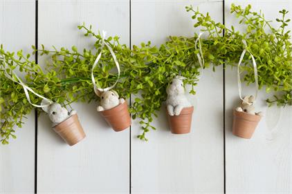 Ornaments - Bunnies In Pots