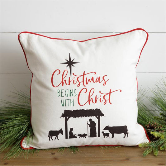 Pillow Christmas Begins With Christ