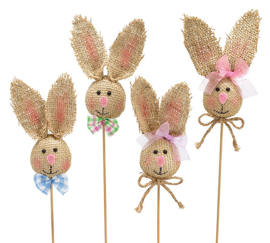 Burlap Bunny Easter Pick