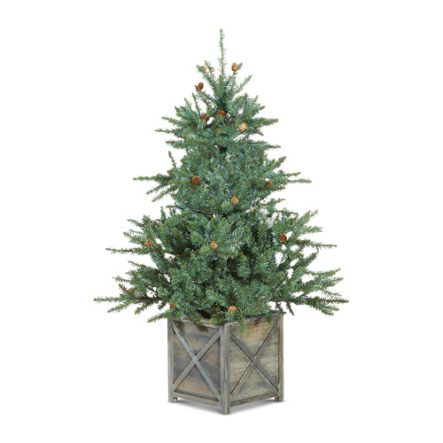 4.5' Unlit Green Littleton Tree Spruce in Box Stand