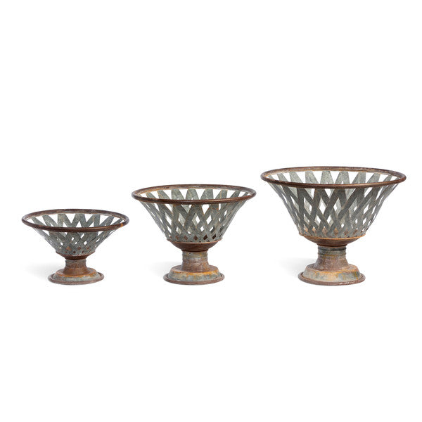 Woven Metal Footed Bowl