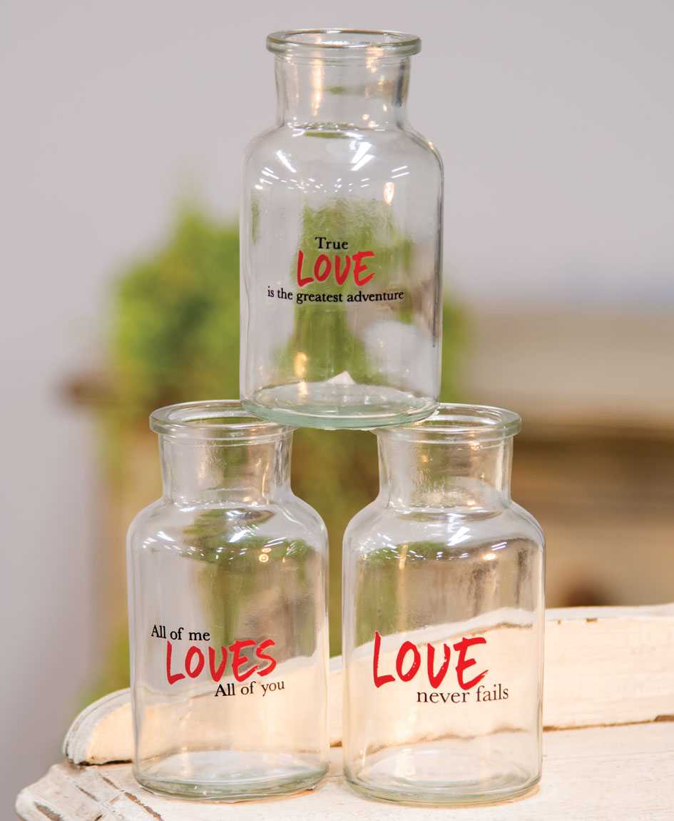 Love Never Fails Glass Bottle