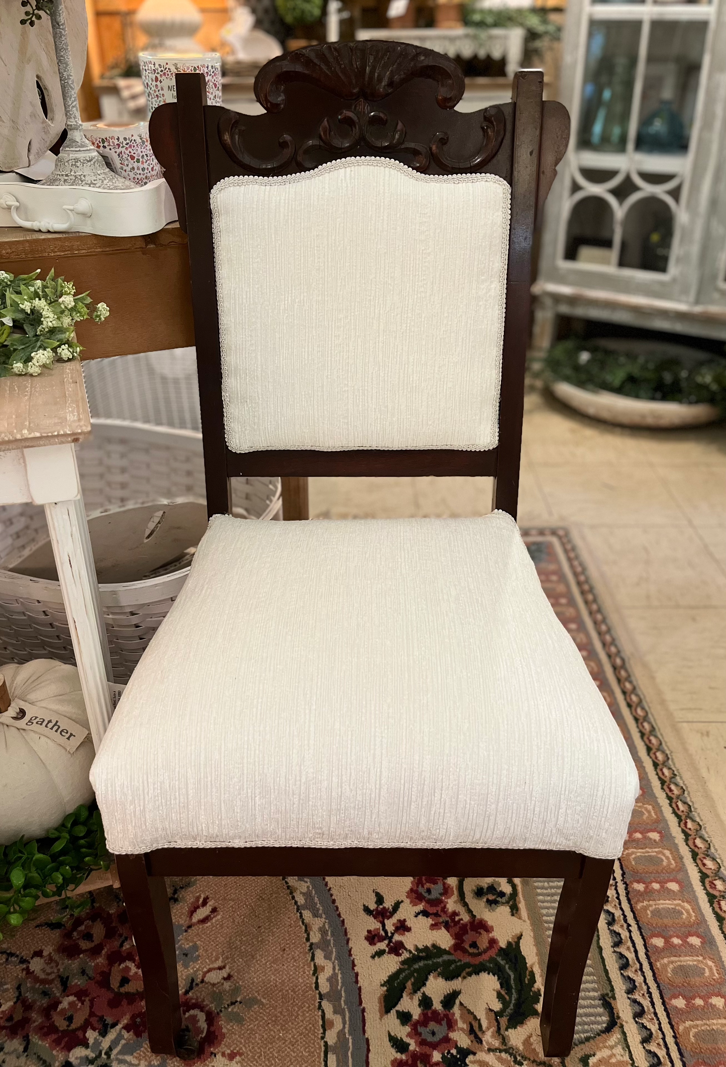 Antique Victorian Eastlake Upholstered Chair