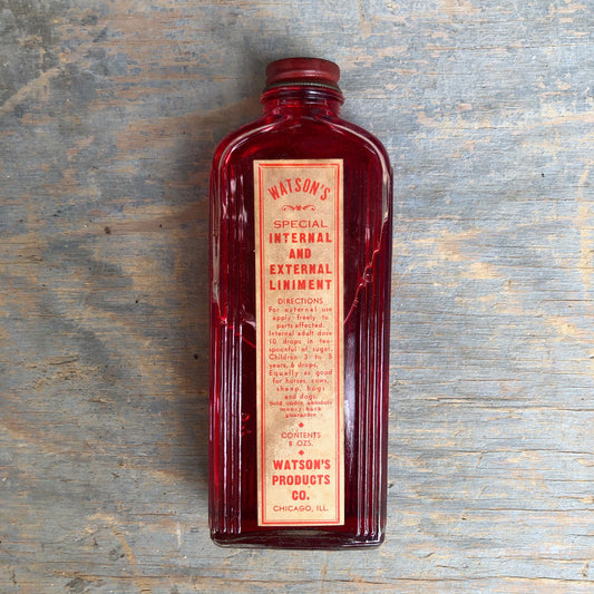 Watson's Special Internal and External Liniment Old Bottle Chicago, Ill.