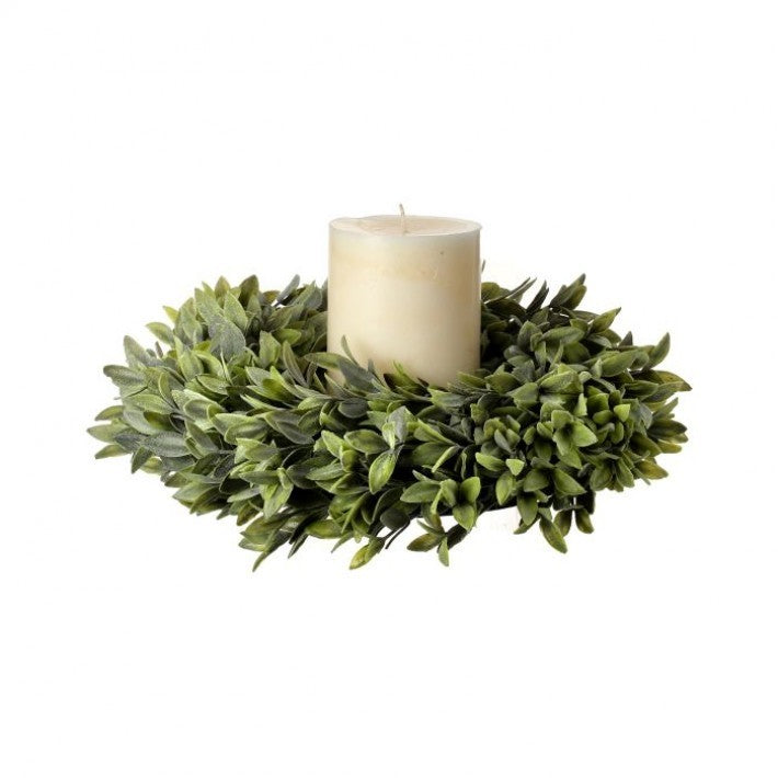 Flocked Sage Candle Ring