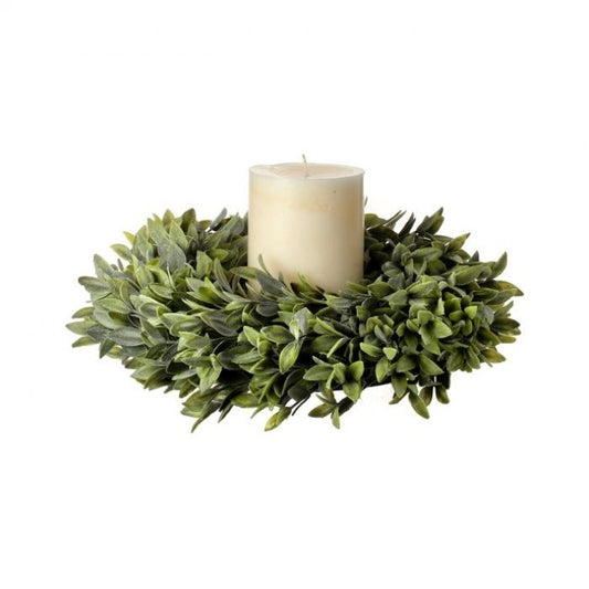 Flocked Sage Candle Ring