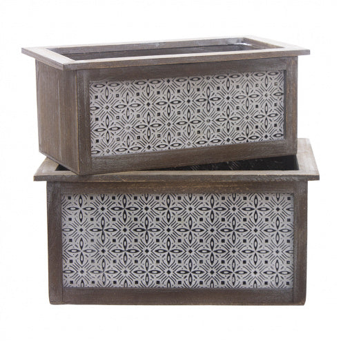 Wood & Metal Flower Screen Boxes