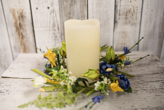 Blue Cornfield 4.5" Candle Ring