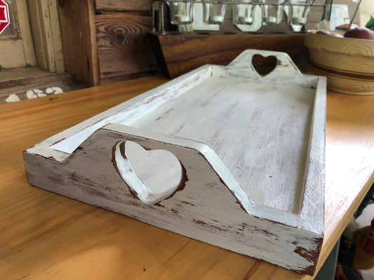 White Distressed Tray