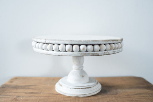 White  Wooden Candle Stand 10"